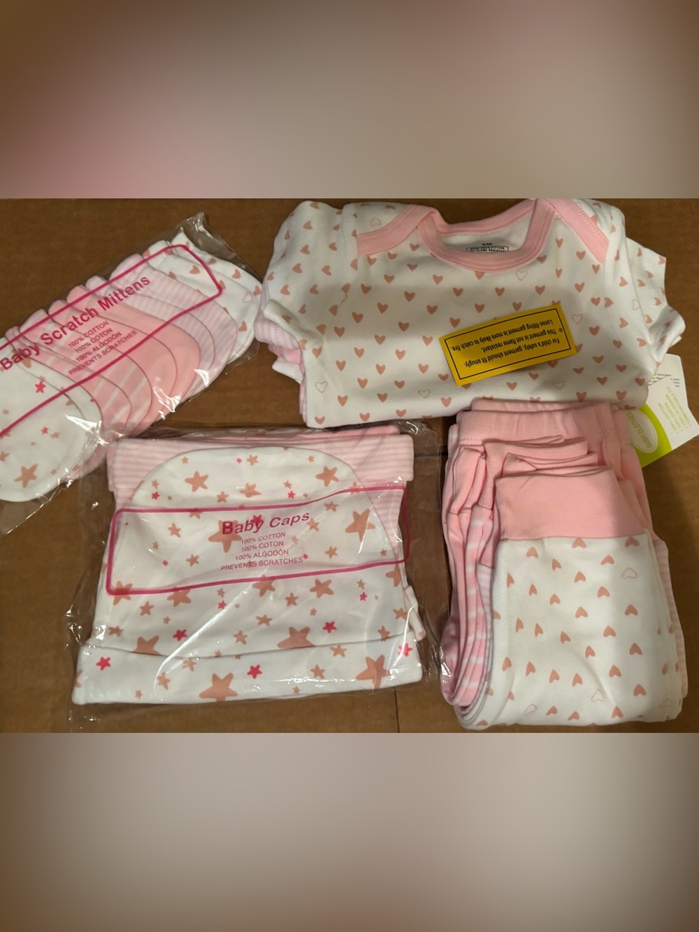 Pink & White Baby Onesie Set